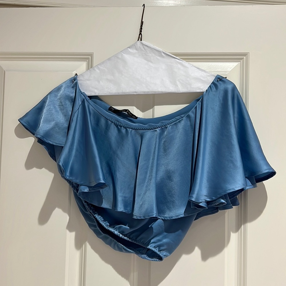 Planet Blue one shoulder crop top